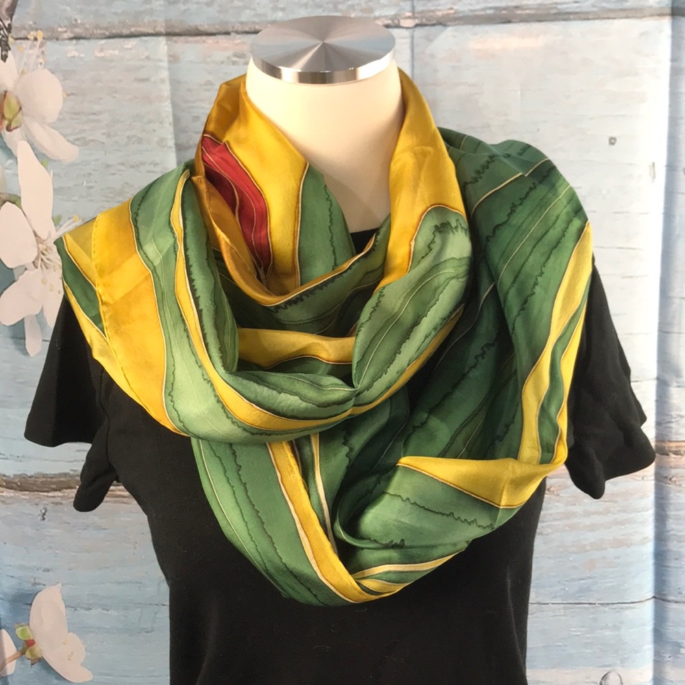 Paula Abele Silk Floral Scarf